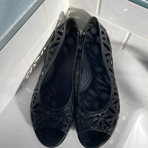 Grey/Black Crocs Flats Sz 9W